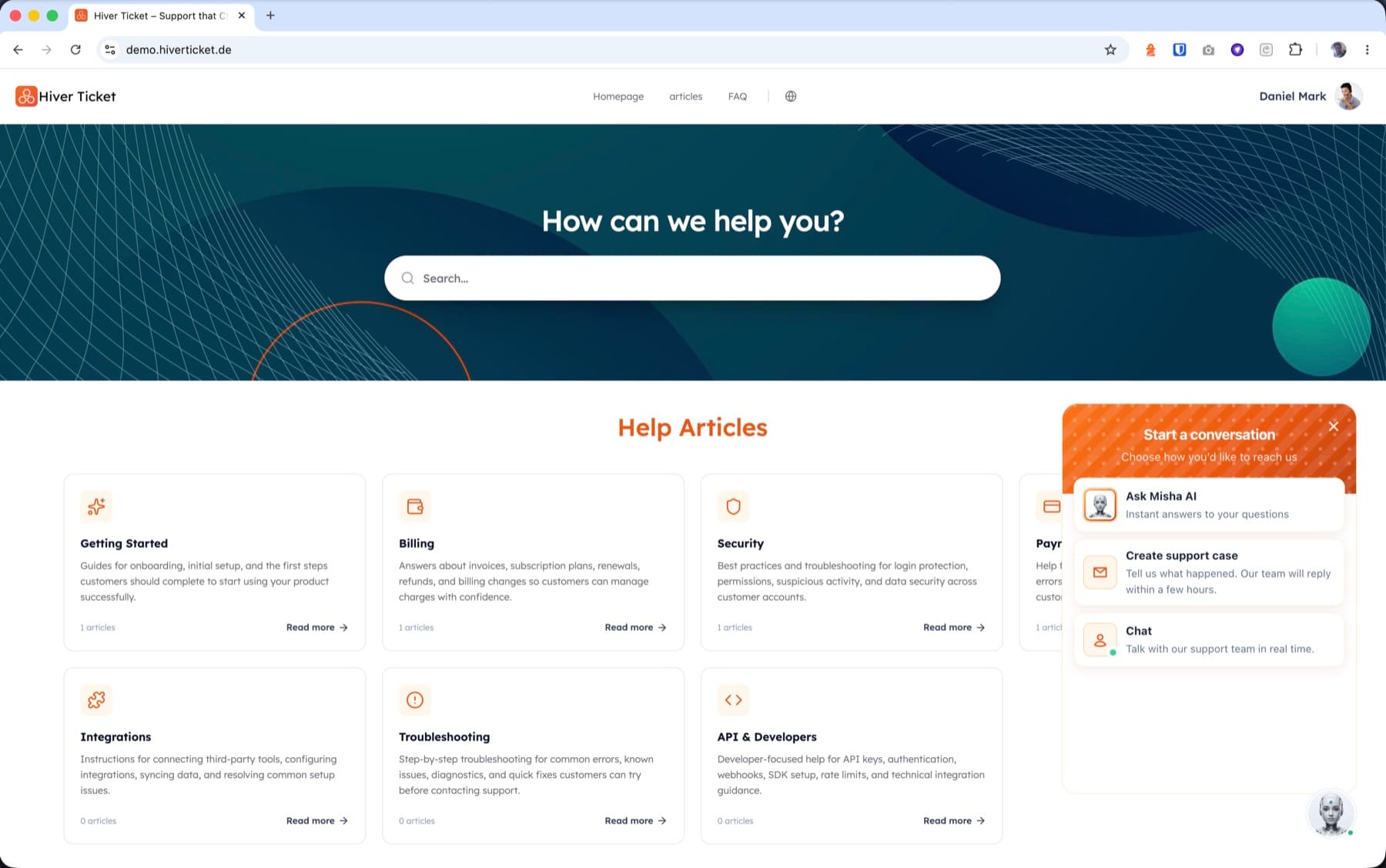 HiverTicket customer support workspace