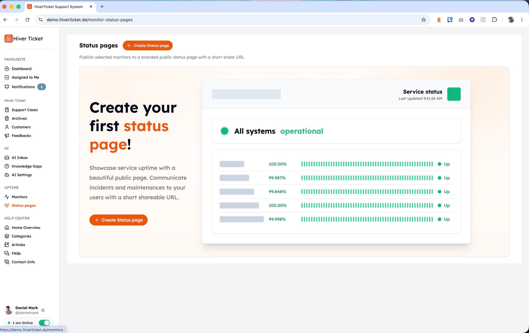 HiverTicket customer support workspace