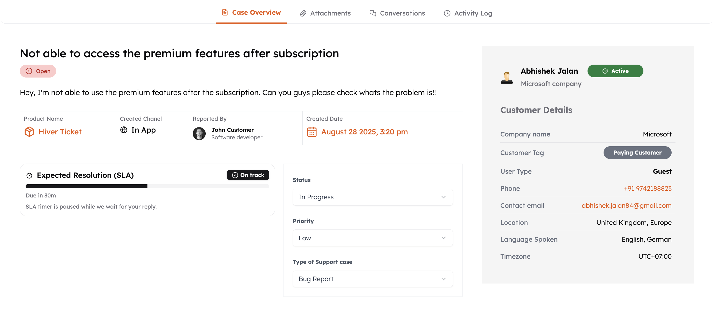 Admin Case Overview